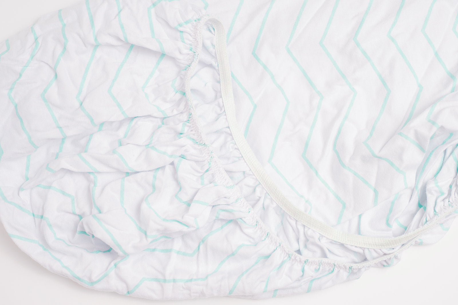 Mint Zig Zag Fitted Sheet Gender Neutral Sheets