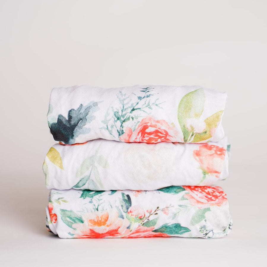 Pink Floral Changing Pad Cover Set