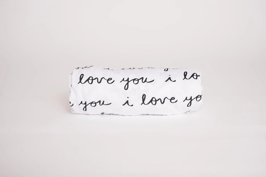 "I Love You" Mini Crib Fitted Sheet