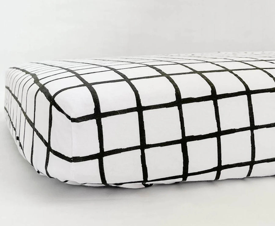 Modern Grid Fitted Mini Crib Sheet