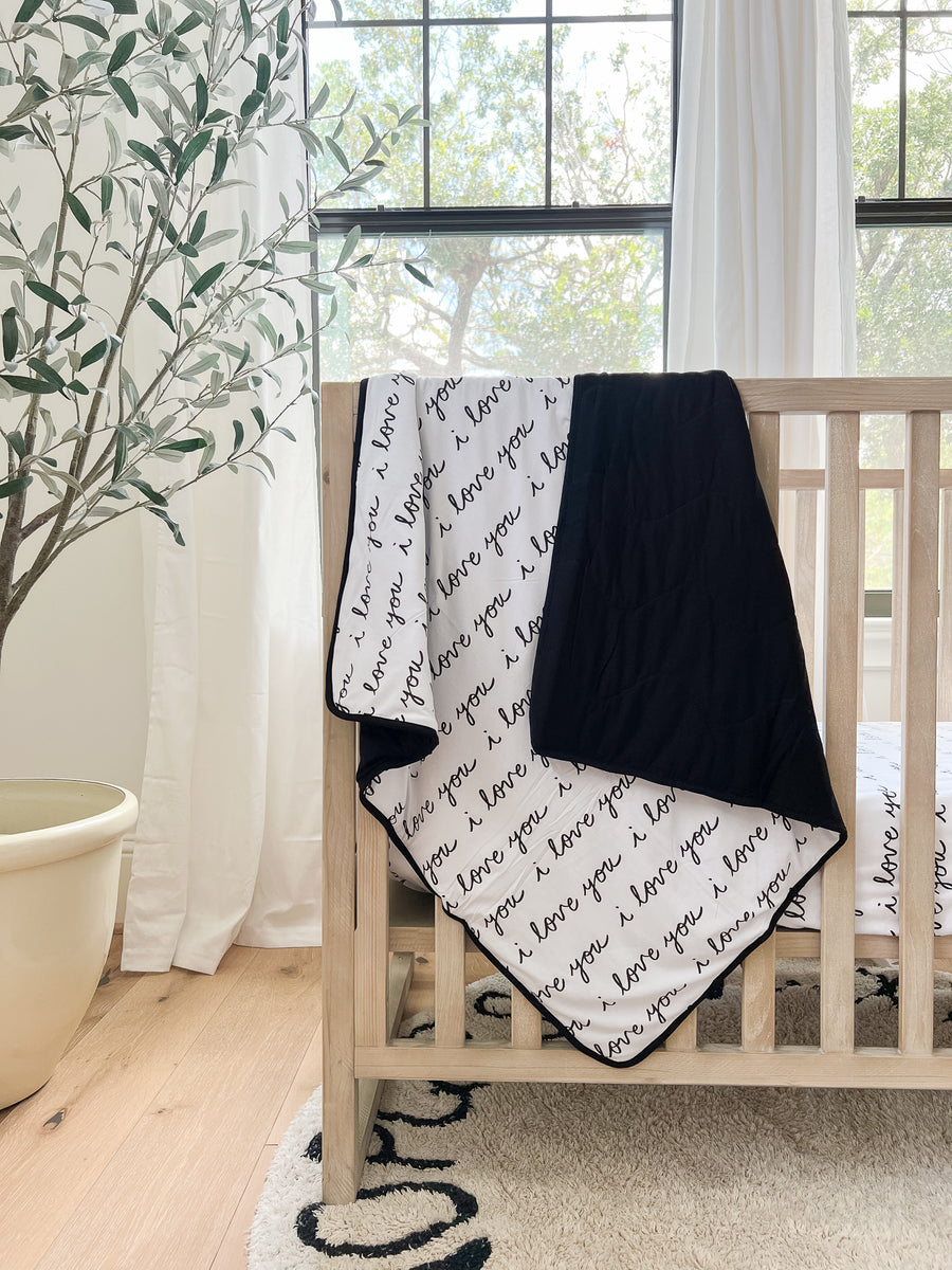 Bamboo Quilted Blanket in I Love You
