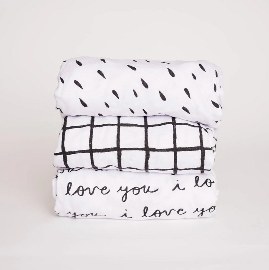 Black & White Changing Pad Cover Set