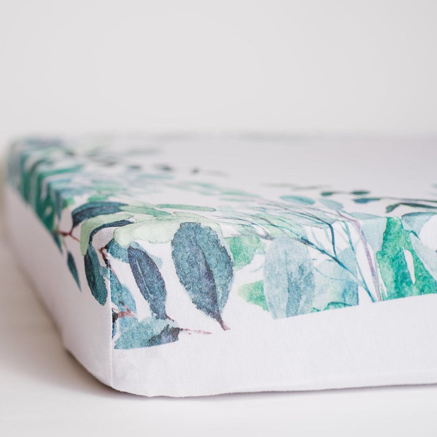 succulent crib sheet Luscious Greens Boarder Fitted Crib Sheet