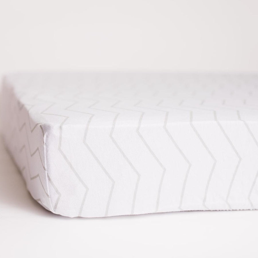 Gray Zigzag Fitted Crib Sheet