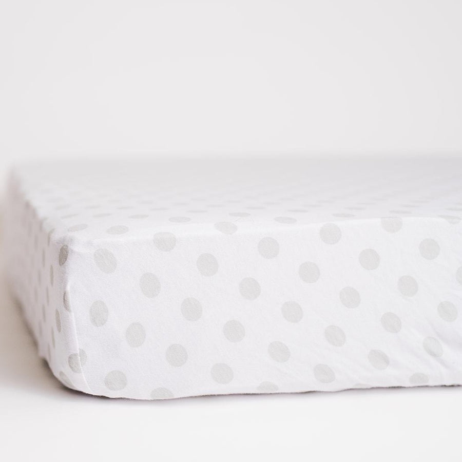 Gray Polka Dot Fitted Crib Sheet