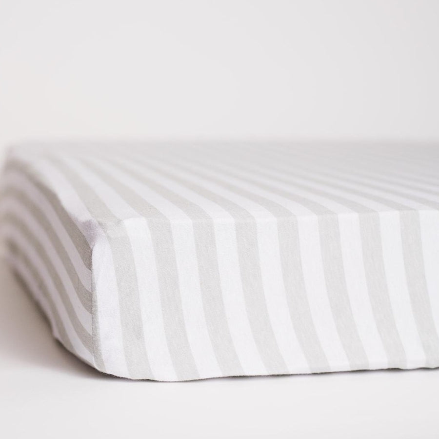 Gray Stripe Mini Crib Fitted Sheet