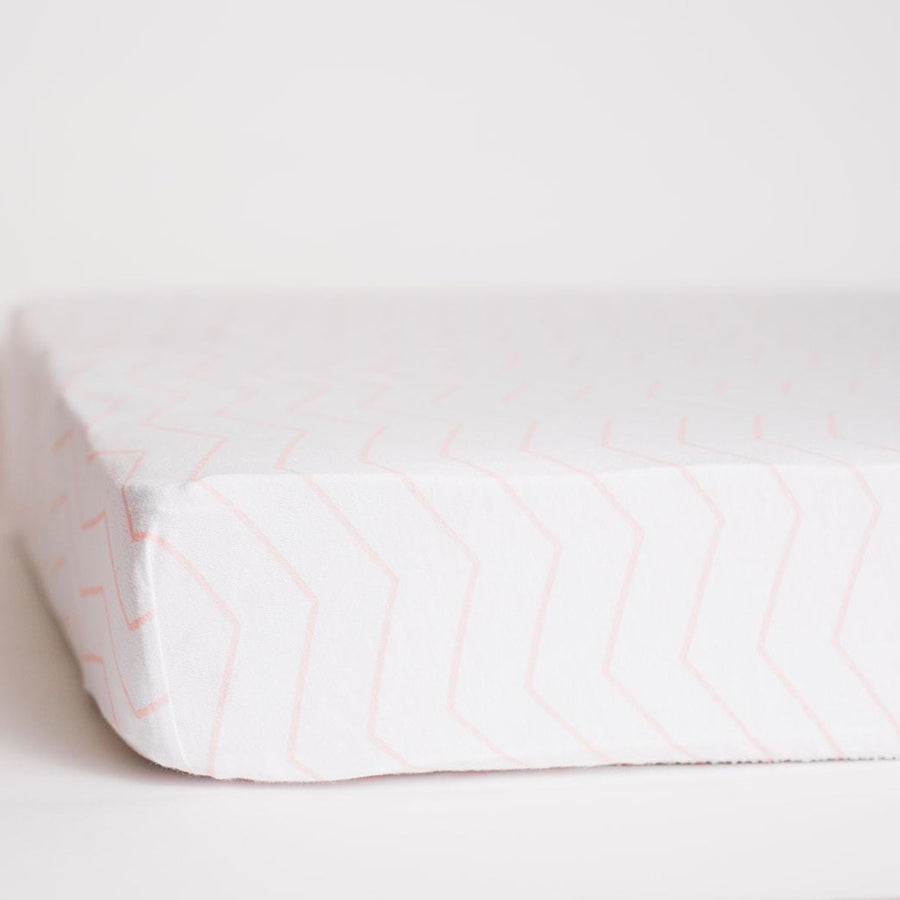Pink Zig Zag Fitted Mini Crib Sheet