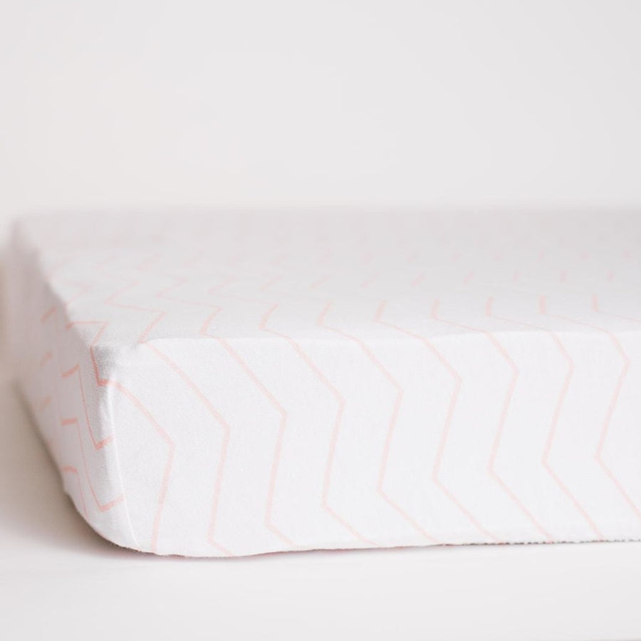Pink Zigzag Fitted Crib Sheet