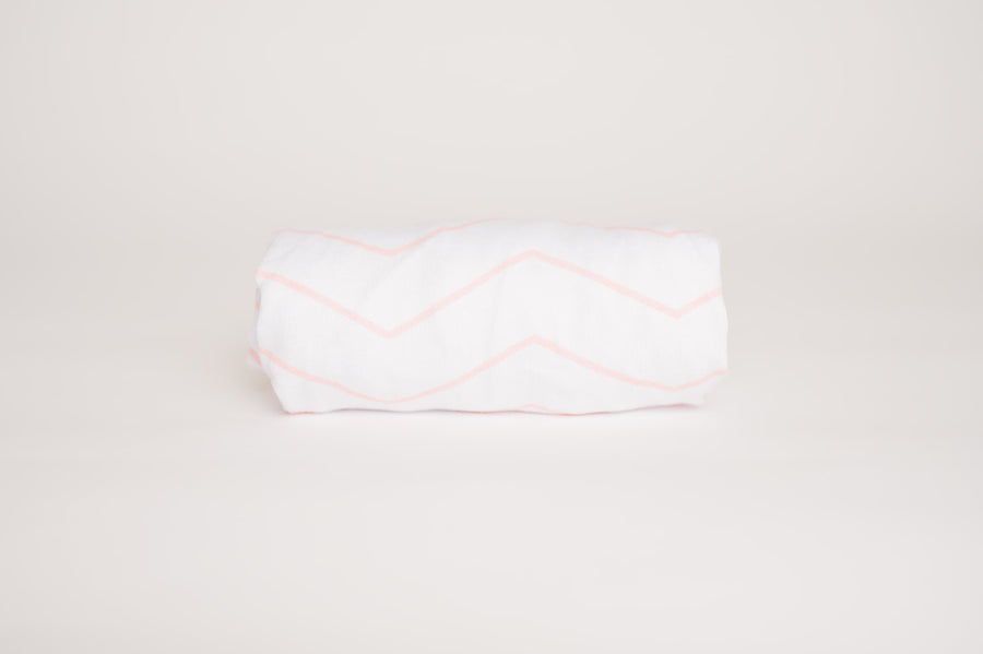 Pink Zigzag Fitted Crib Sheet