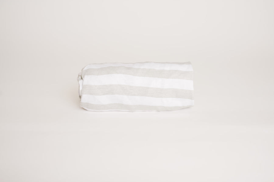 Gray Stripe Fitted Crib Sheet