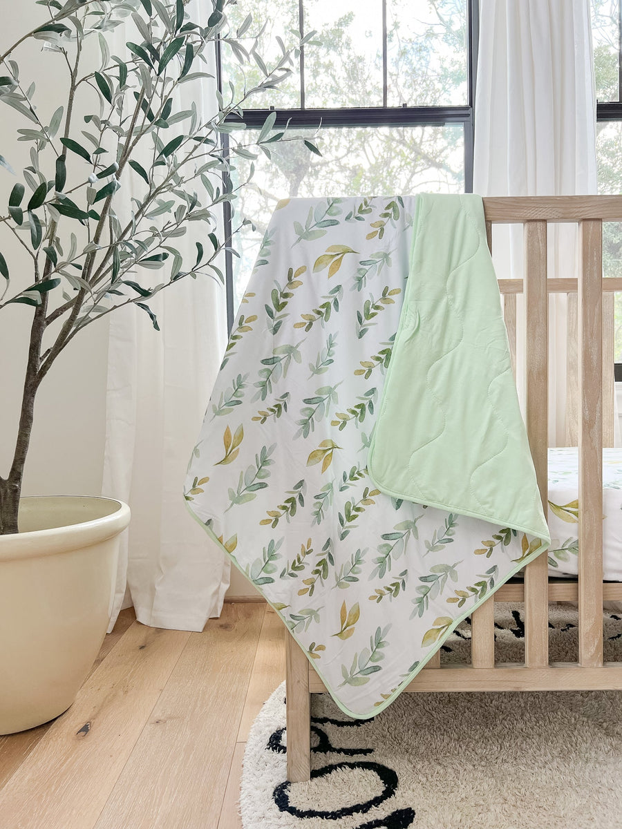 Bamboo Quilted Blanket in Eucalyptus