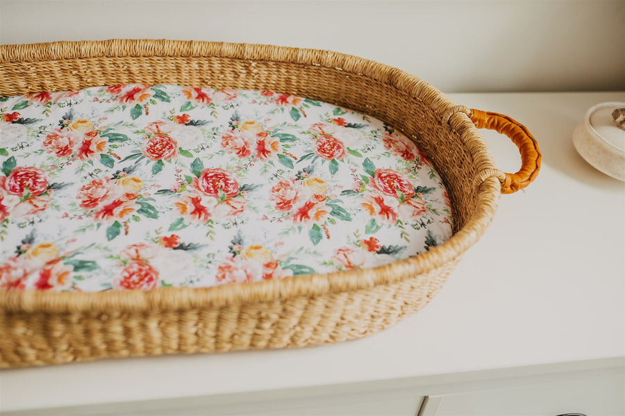 Peonies and Roses Changing Pad Cover