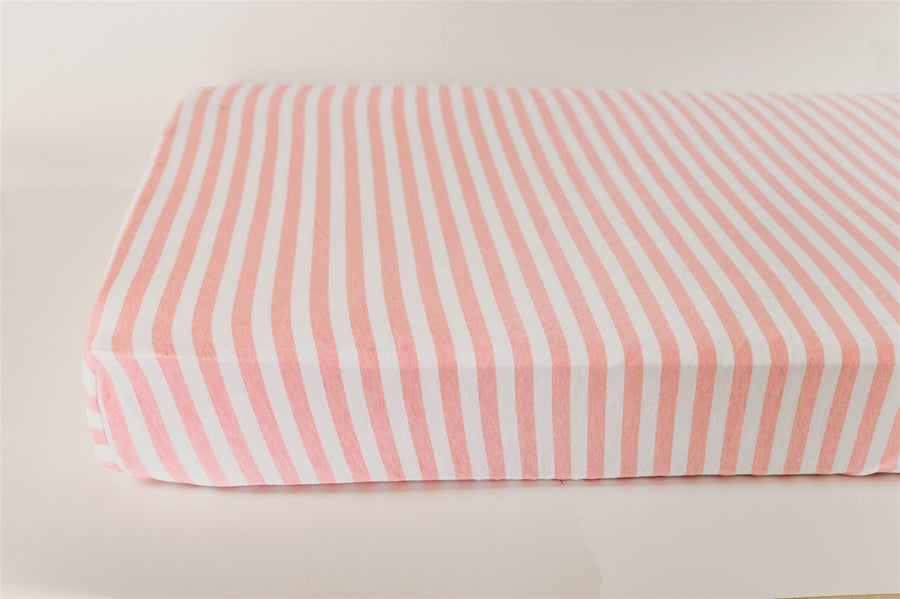 Pink Stripe Fitted Crib Sheet