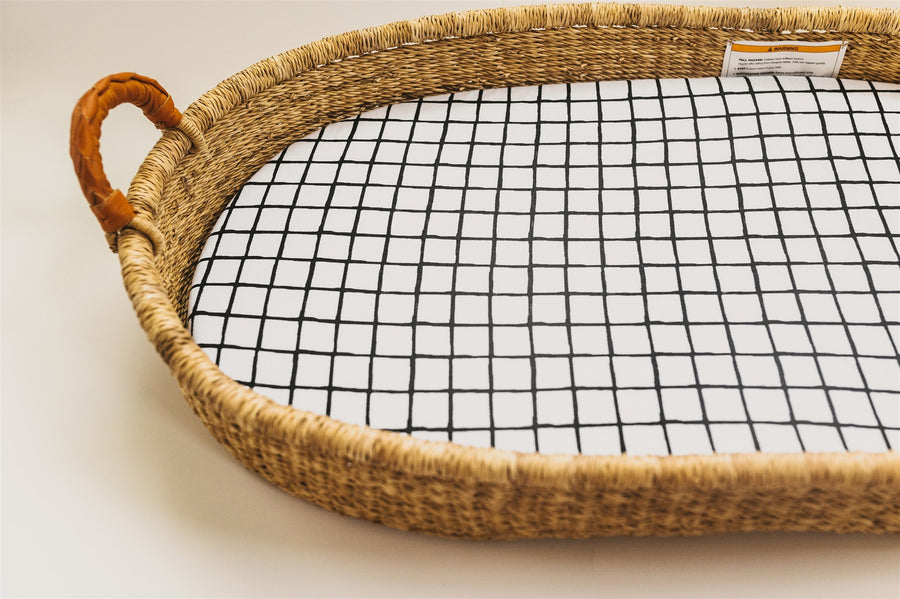 Modern Grid Changing Pad Cover