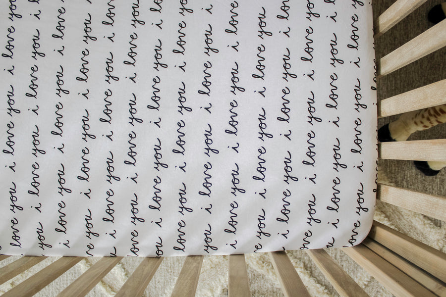 "I Love You" Fitted Crib Sheet